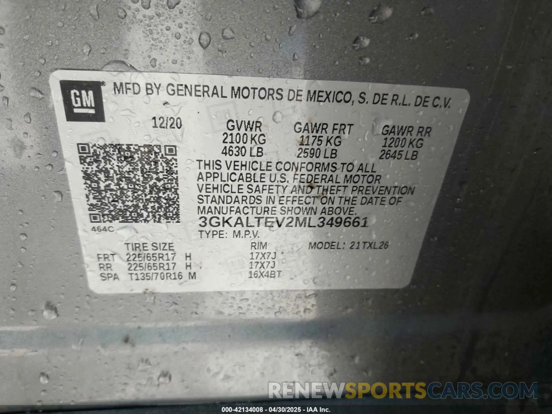 9 Photograph of a damaged car 3GKALTEV2ML349661 GMC TERRAIN 2021