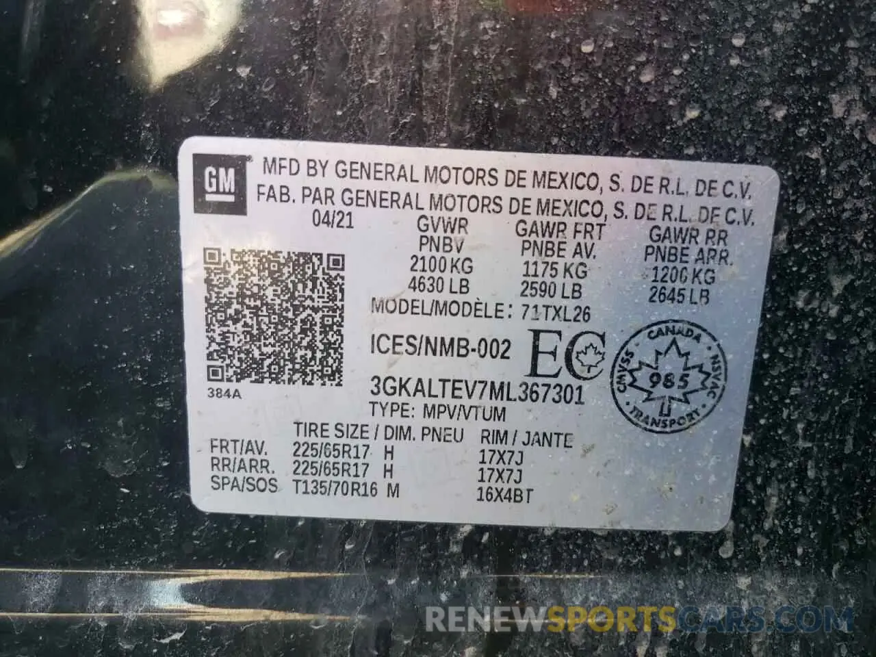 12 Photograph of a damaged car 3GKALTEV7ML367301 GMC TERRAIN 2021