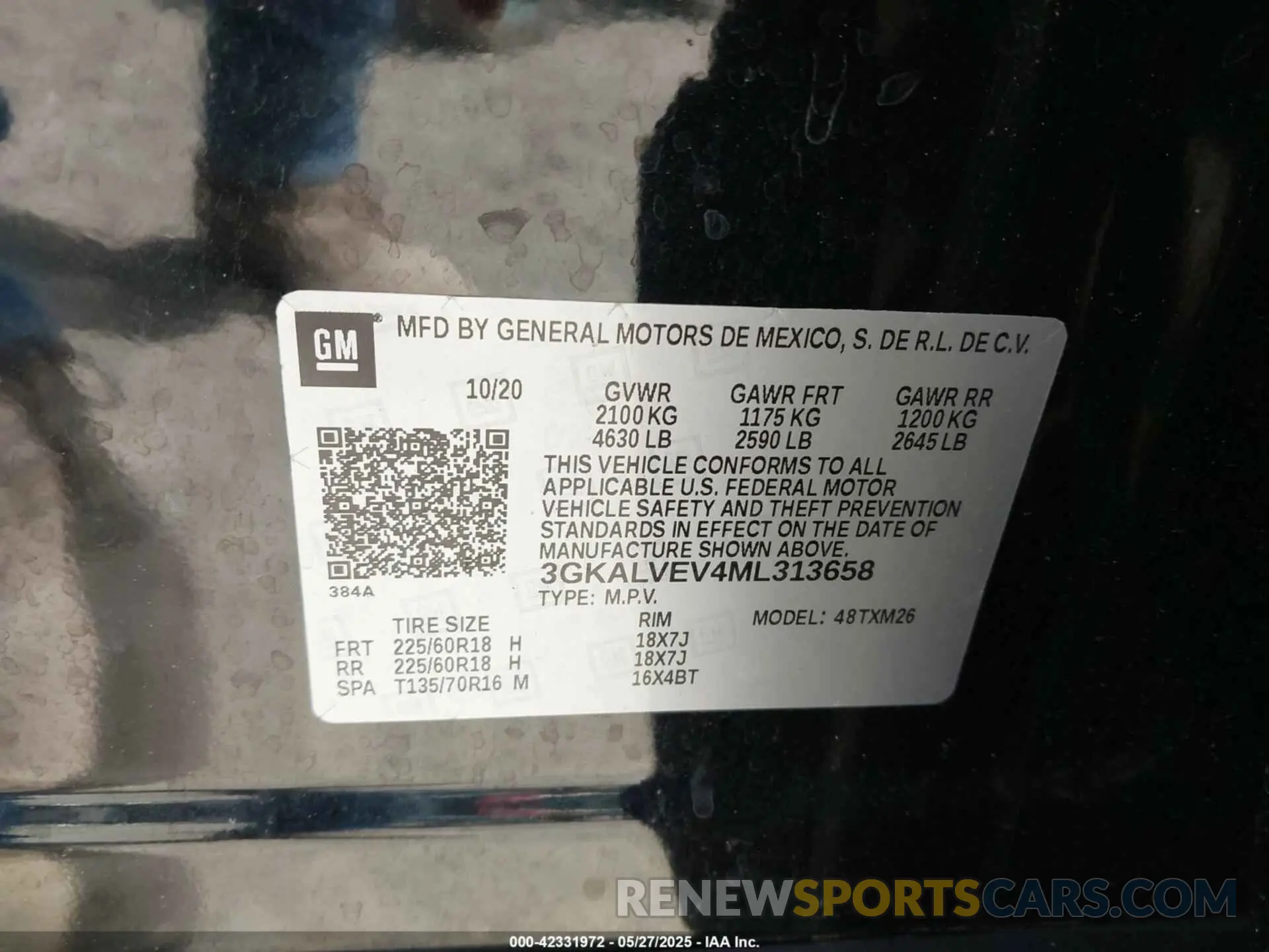 9 Photograph of a damaged car 3GKALVEV4ML313658 GMC TERRAIN 2021