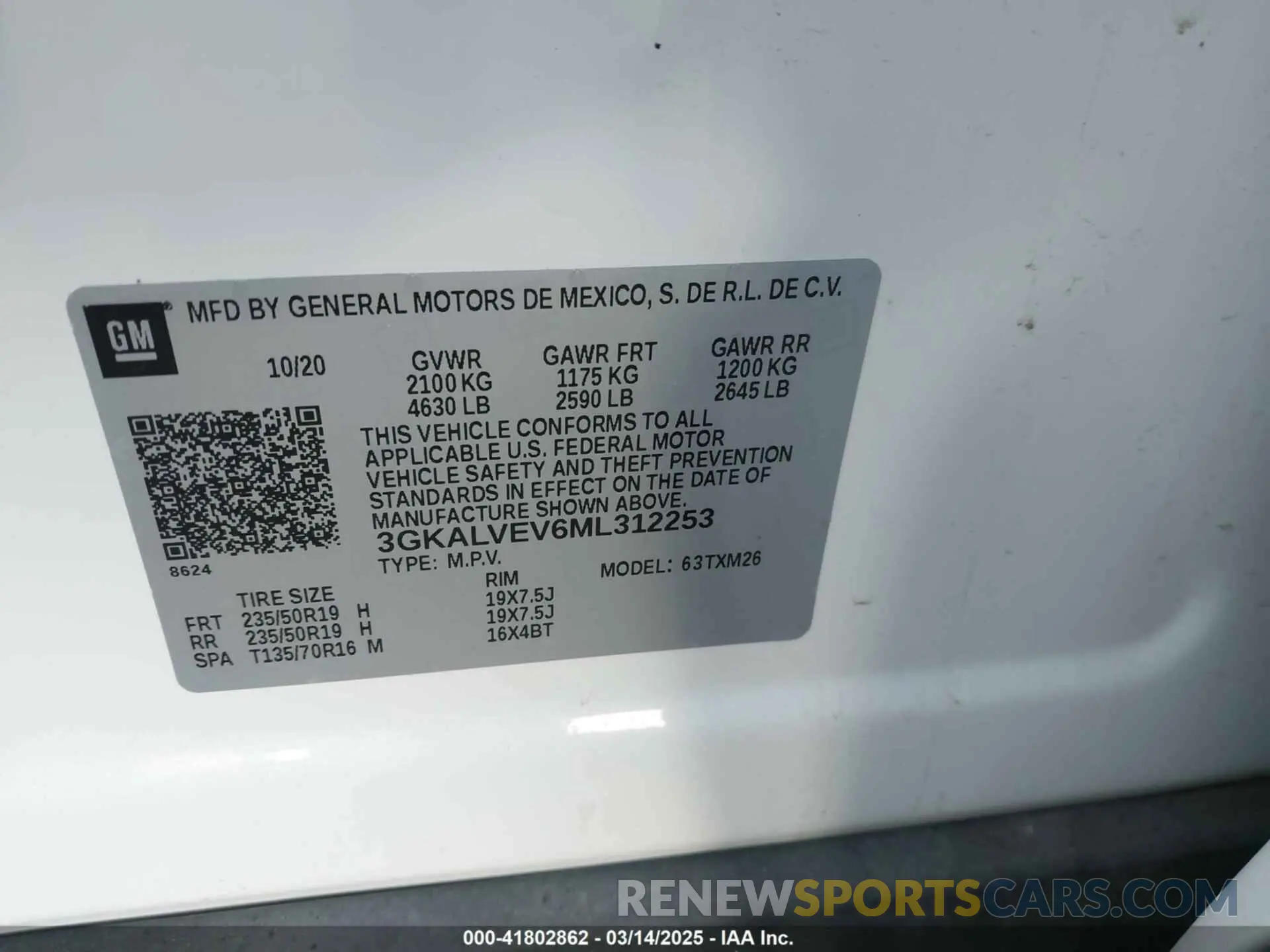 9 Photograph of a damaged car 3GKALVEV6ML312253 GMC TERRAIN 2021