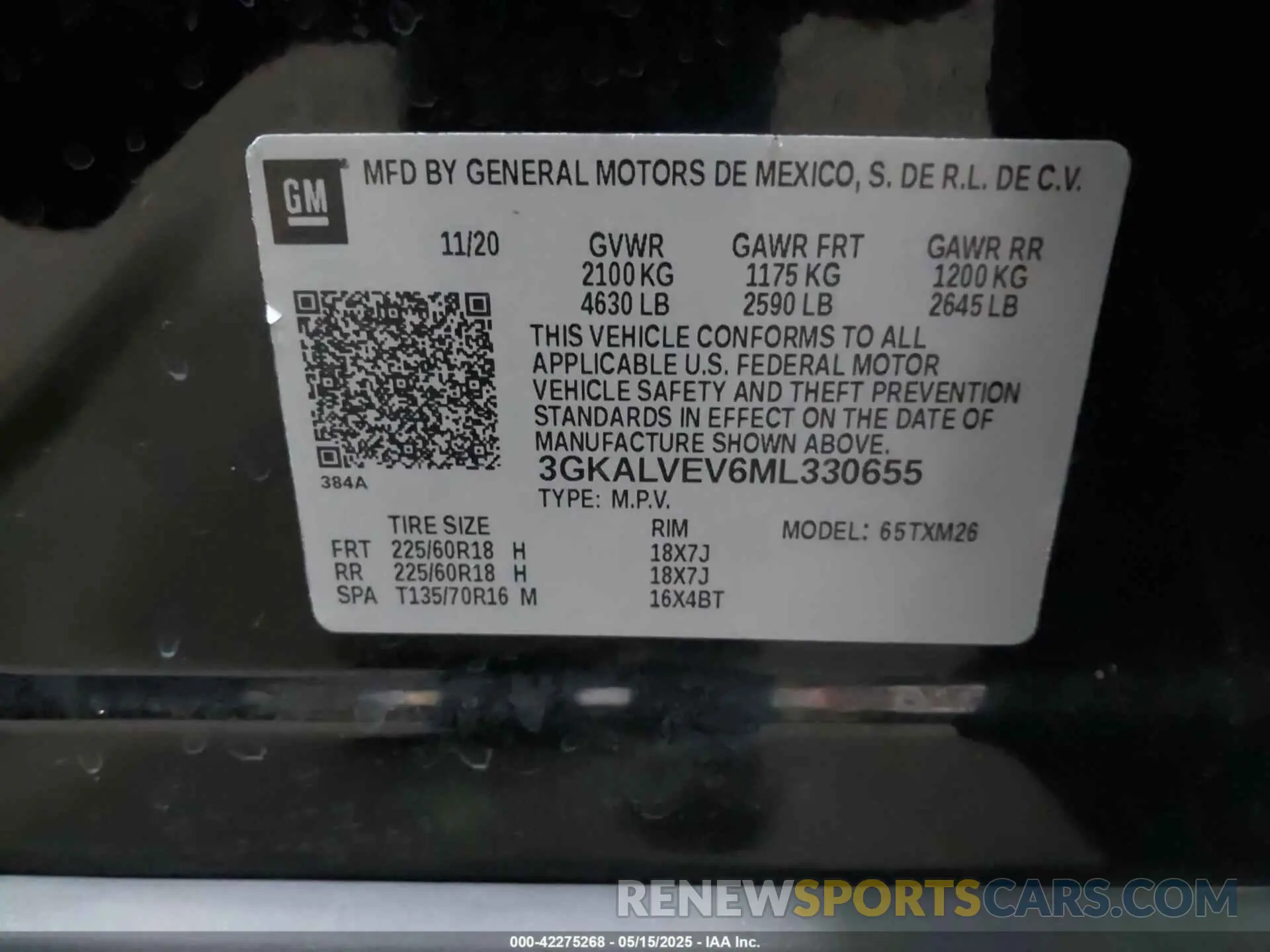 9 Photograph of a damaged car 3GKALVEV6ML330655 GMC TERRAIN 2021