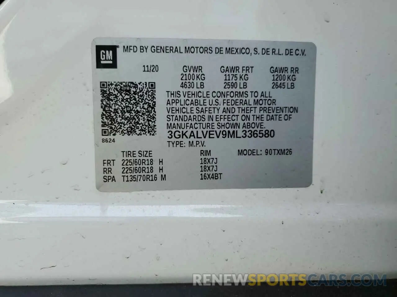 13 Photograph of a damaged car 3GKALVEV9ML336580 GMC TERRAIN 2021