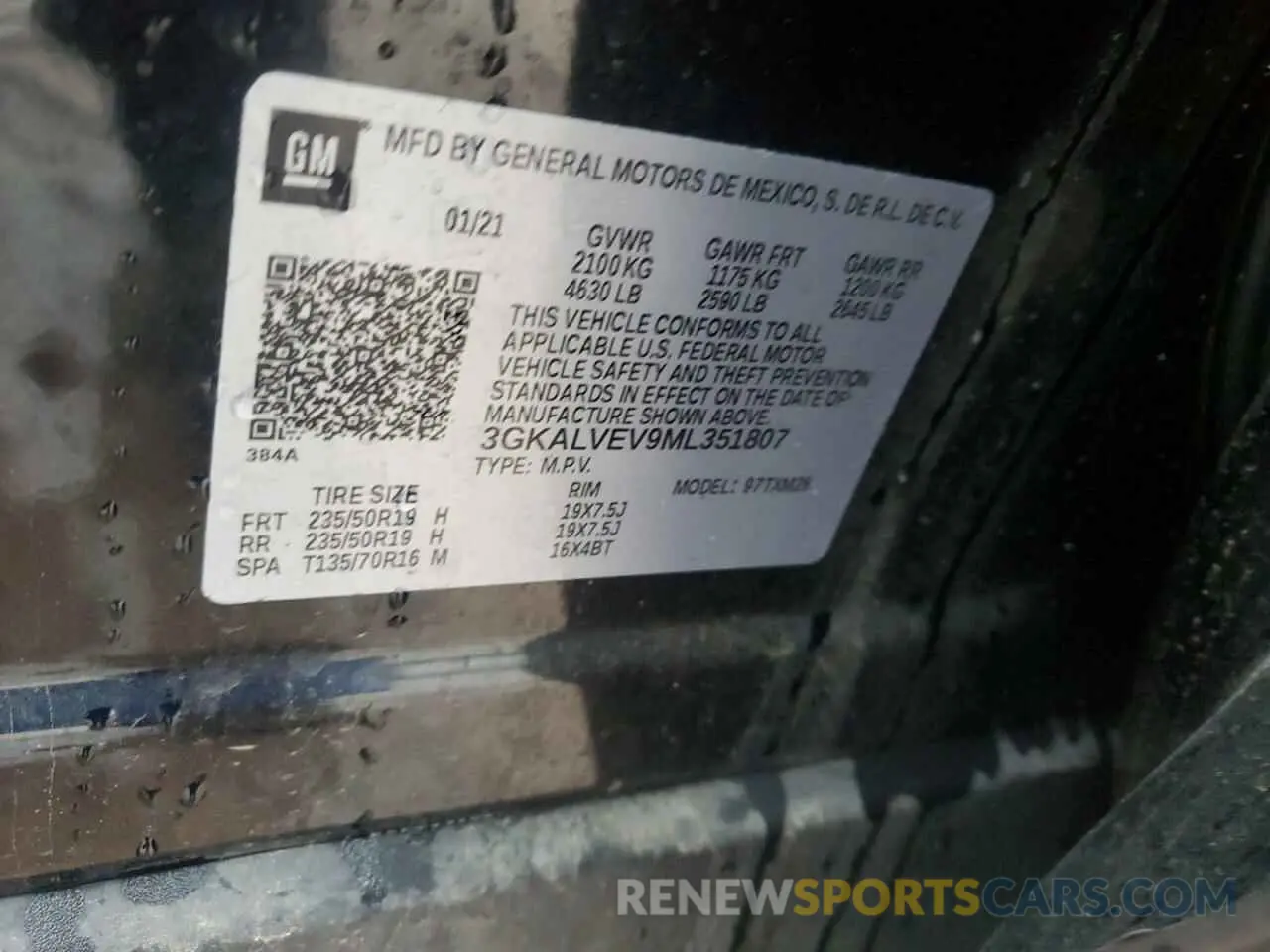 15 Photograph of a damaged car 3GKALVEV9ML351807 GMC TERRAIN 2021