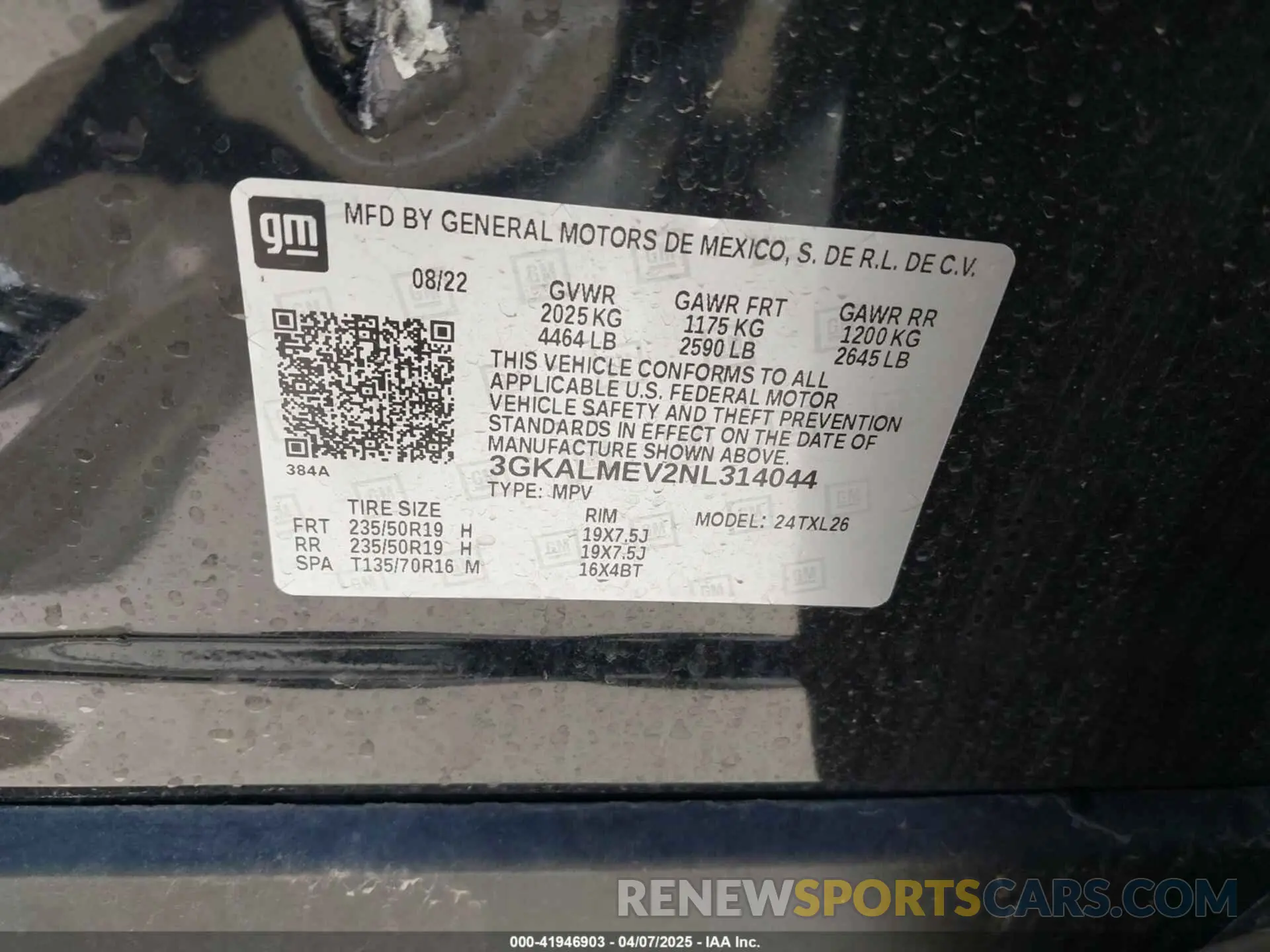 9 Photograph of a damaged car 3GKALMEV2NL314044 GMC TERRAIN 2022