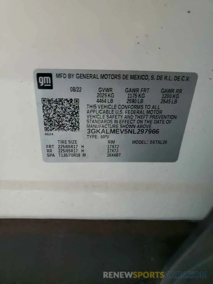 12 Photograph of a damaged car 3GKALMEV5NL297966 GMC TERRAIN 2022