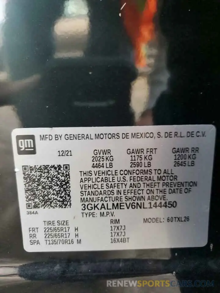 14 Photograph of a damaged car 3GKALMEV6NL144450 GMC TERRAIN 2022