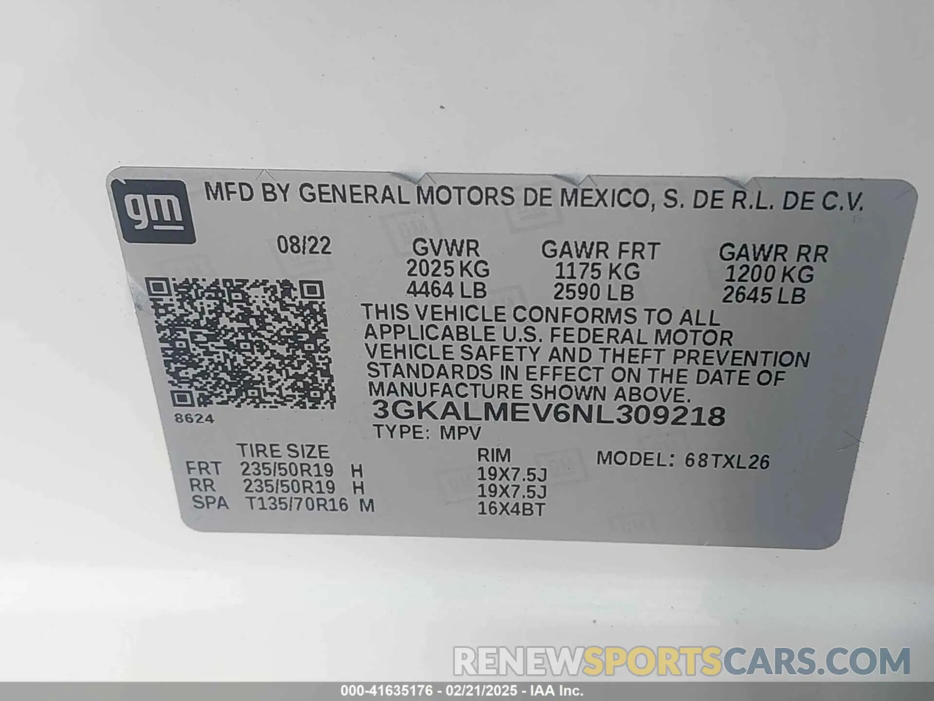 9 Photograph of a damaged car 3GKALMEV6NL309218 GMC TERRAIN 2022