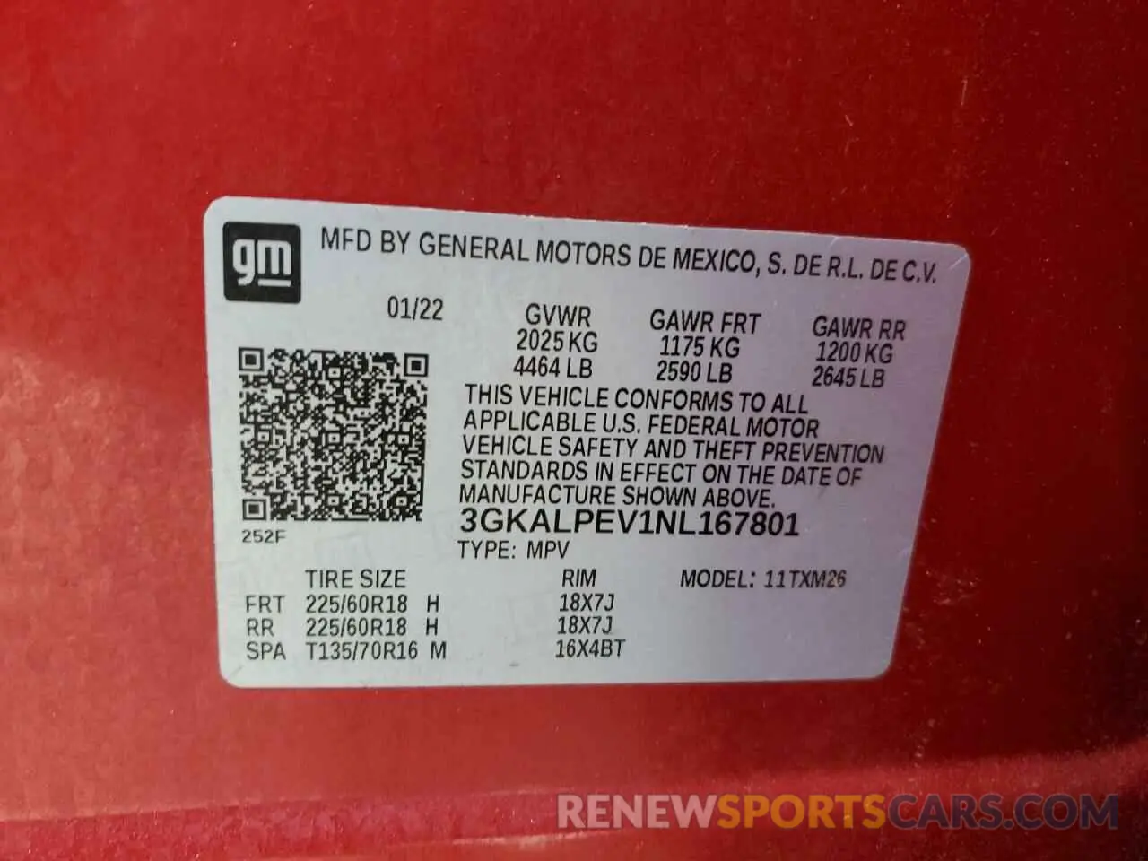 13 Photograph of a damaged car 3GKALPEV1NL167801 GMC TERRAIN 2022