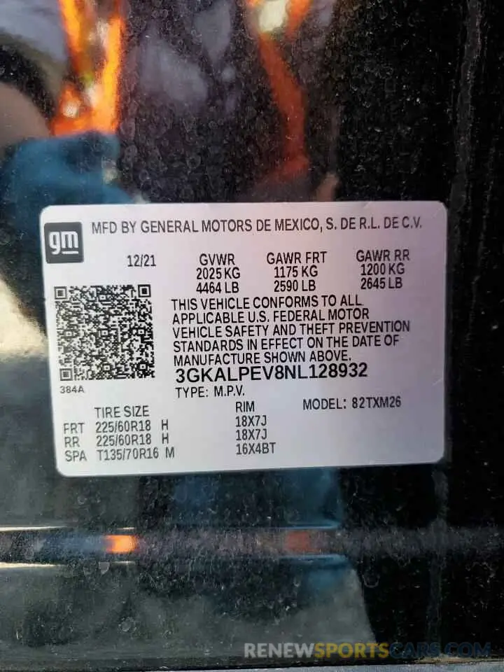16 Photograph of a damaged car 3GKALPEV8NL128932 GMC TERRAIN 2022