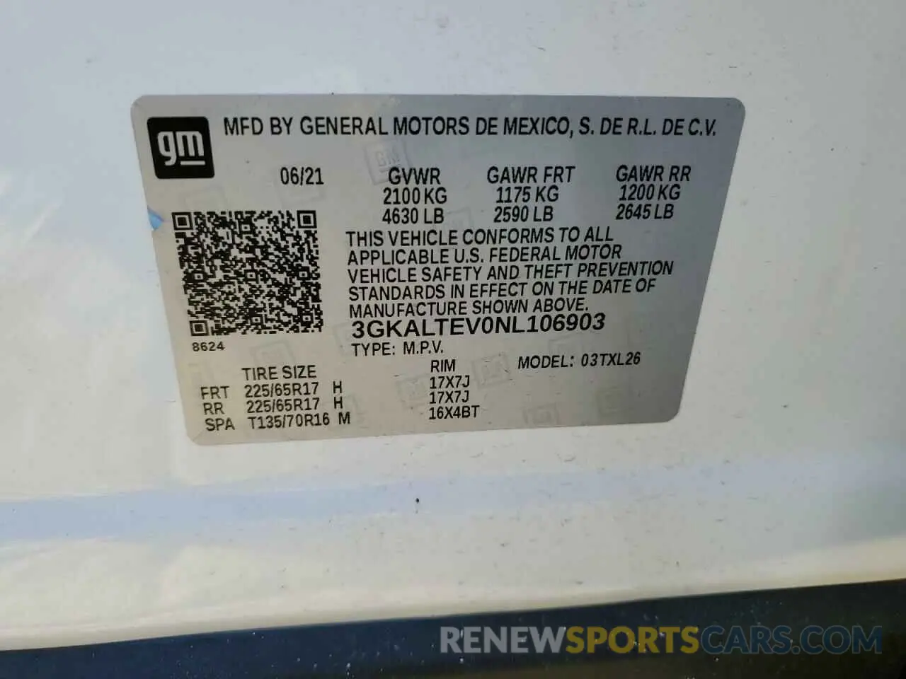 15 Photograph of a damaged car 3GKALTEV0NL106903 GMC TERRAIN 2022