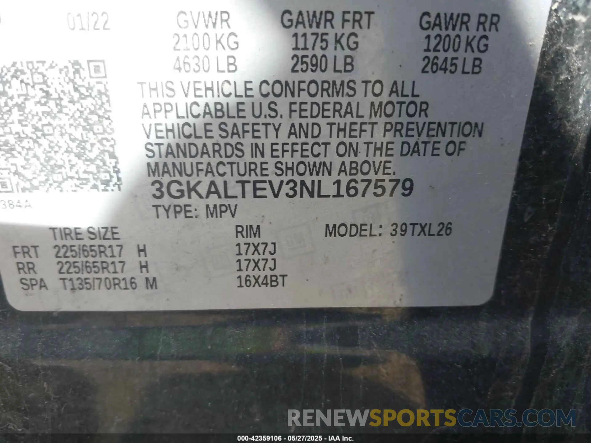 9 Photograph of a damaged car 3GKALTEV3NL167579 GMC TERRAIN 2022