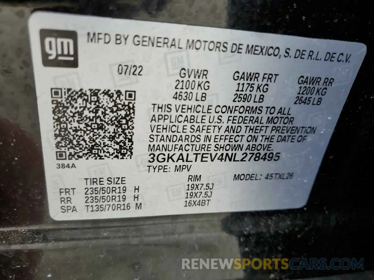 13 Photograph of a damaged car 3GKALTEV4NL278495 GMC TERRAIN 2022