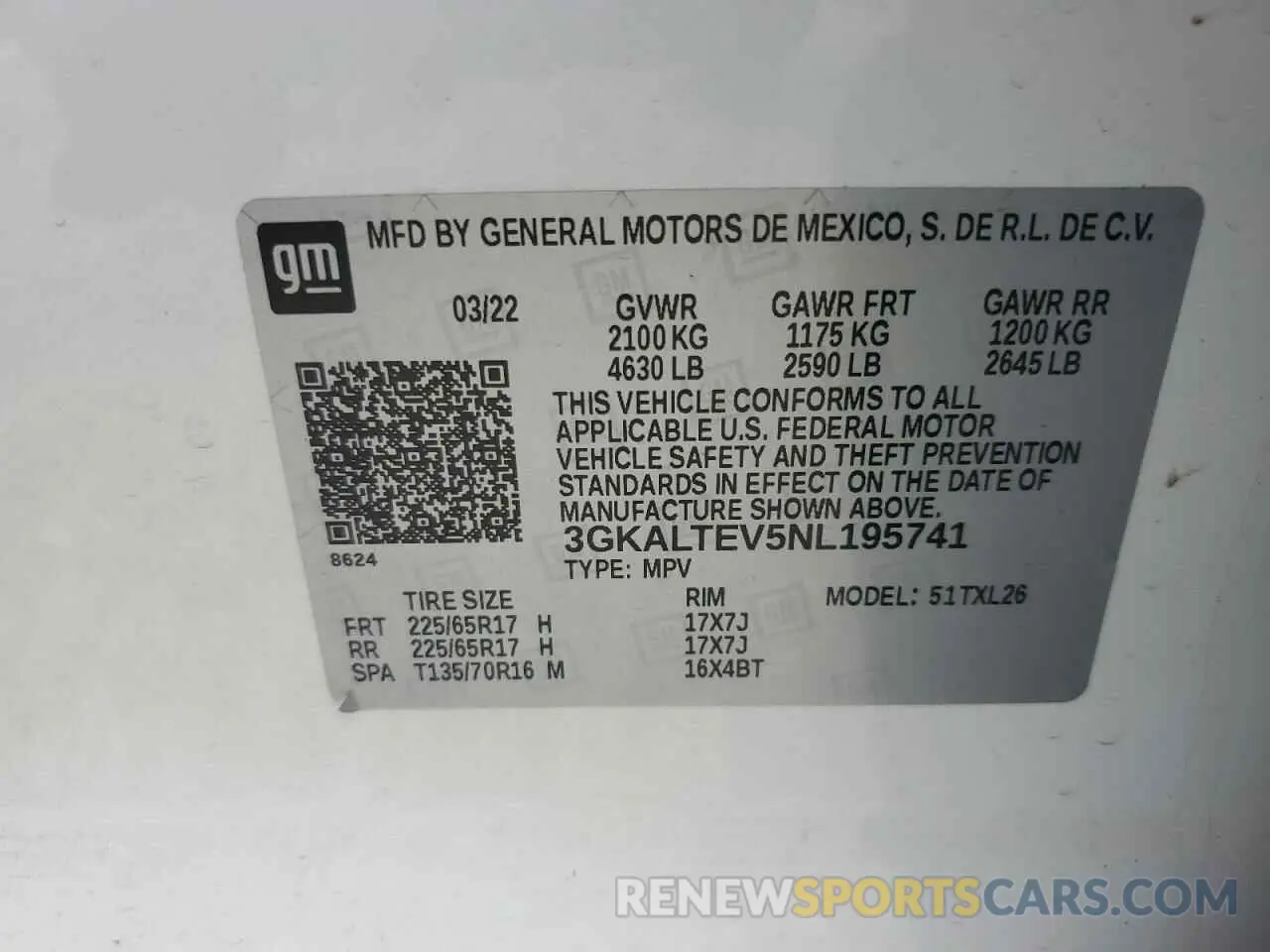 12 Photograph of a damaged car 3GKALTEV5NL195741 GMC TERRAIN 2022