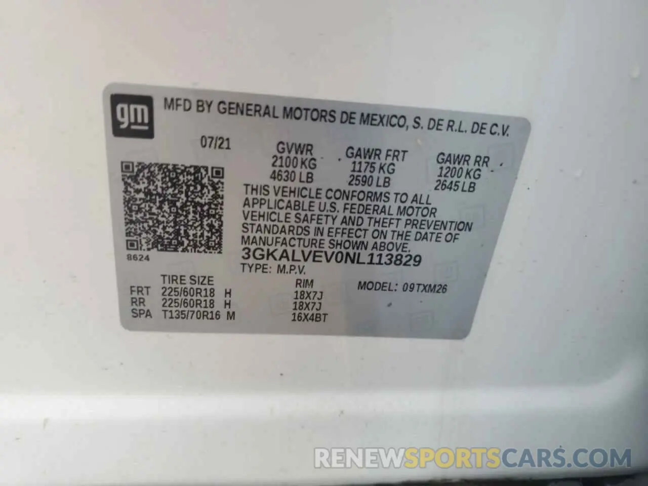 13 Photograph of a damaged car 3GKALVEV0NL113829 GMC TERRAIN 2022