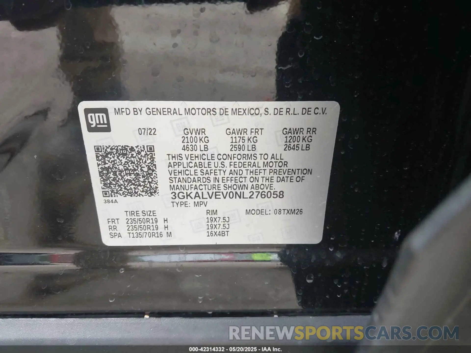 9 Photograph of a damaged car 3GKALVEV0NL276058 GMC TERRAIN 2022
