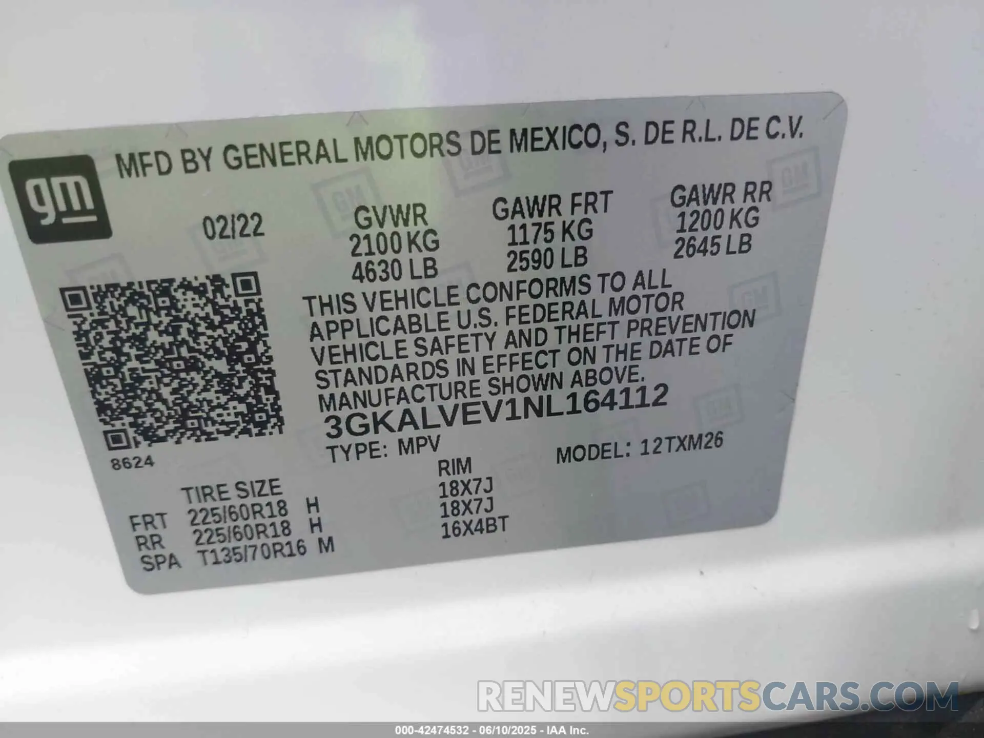 9 Photograph of a damaged car 3GKALVEV1NL164112 GMC TERRAIN 2022