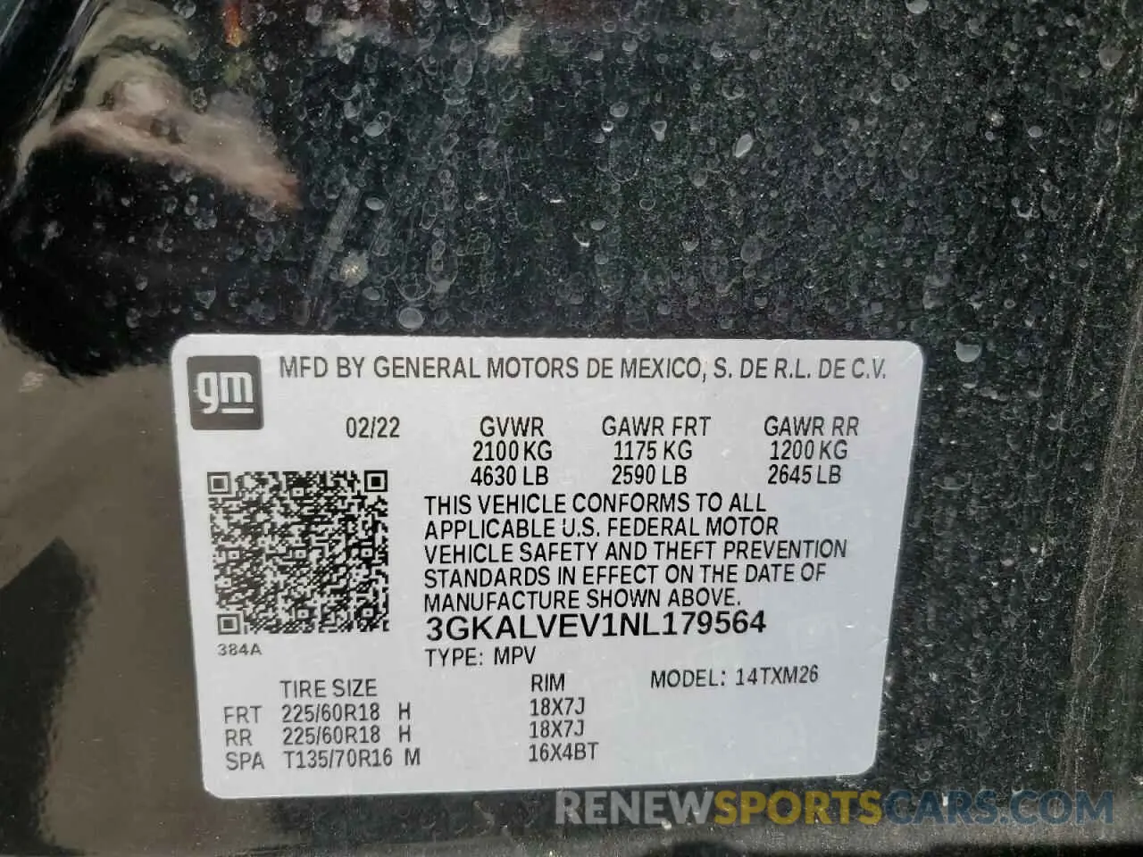 15 Photograph of a damaged car 3GKALVEV1NL179564 GMC TERRAIN 2022