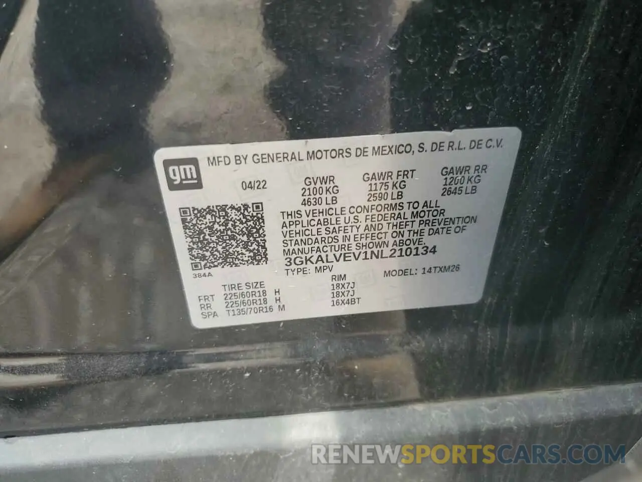 13 Photograph of a damaged car 3GKALVEV1NL210134 GMC TERRAIN 2022