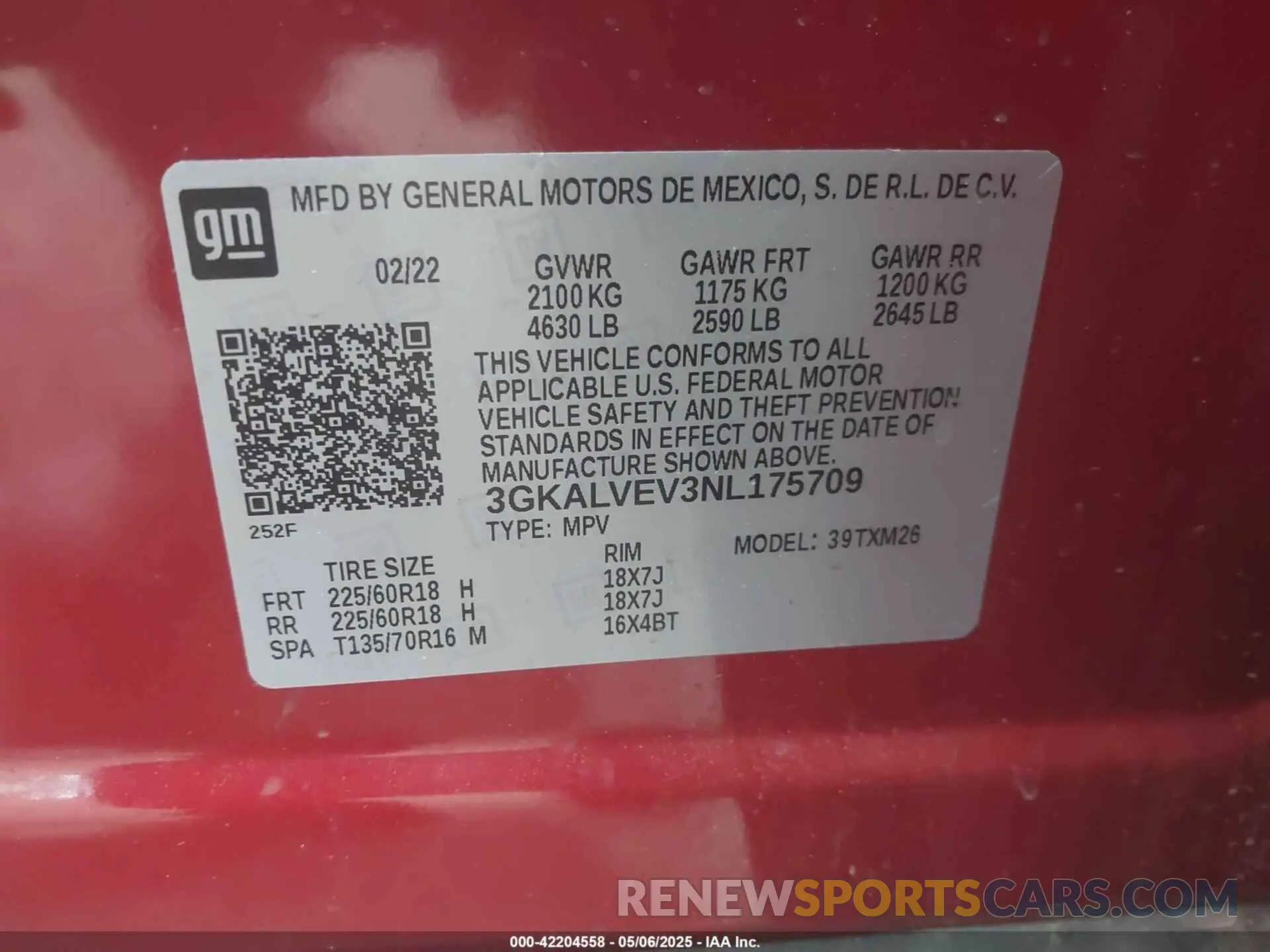 9 Photograph of a damaged car 3GKALVEV3NL175709 GMC TERRAIN 2022