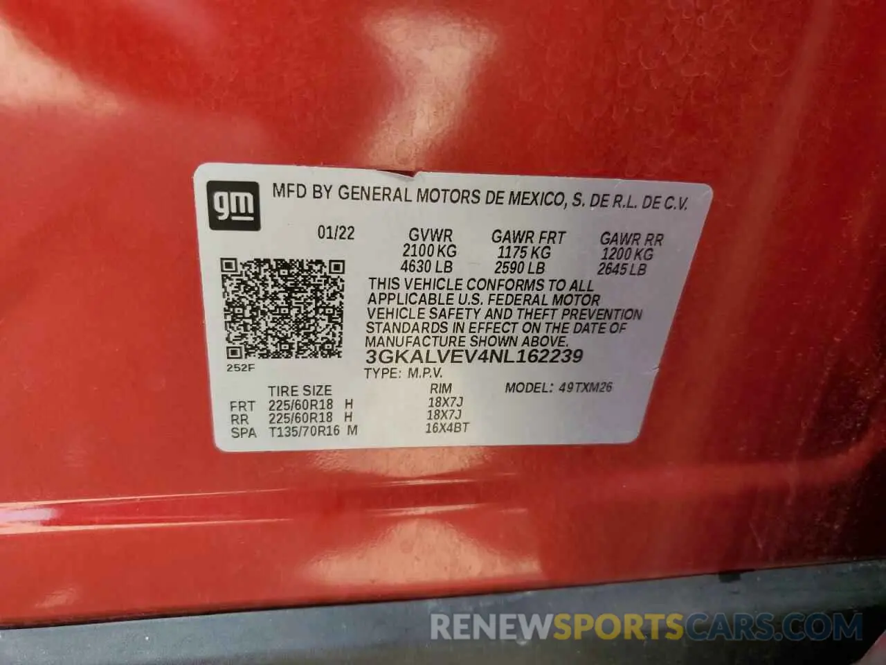 13 Photograph of a damaged car 3GKALVEV4NL162239 GMC TERRAIN 2022