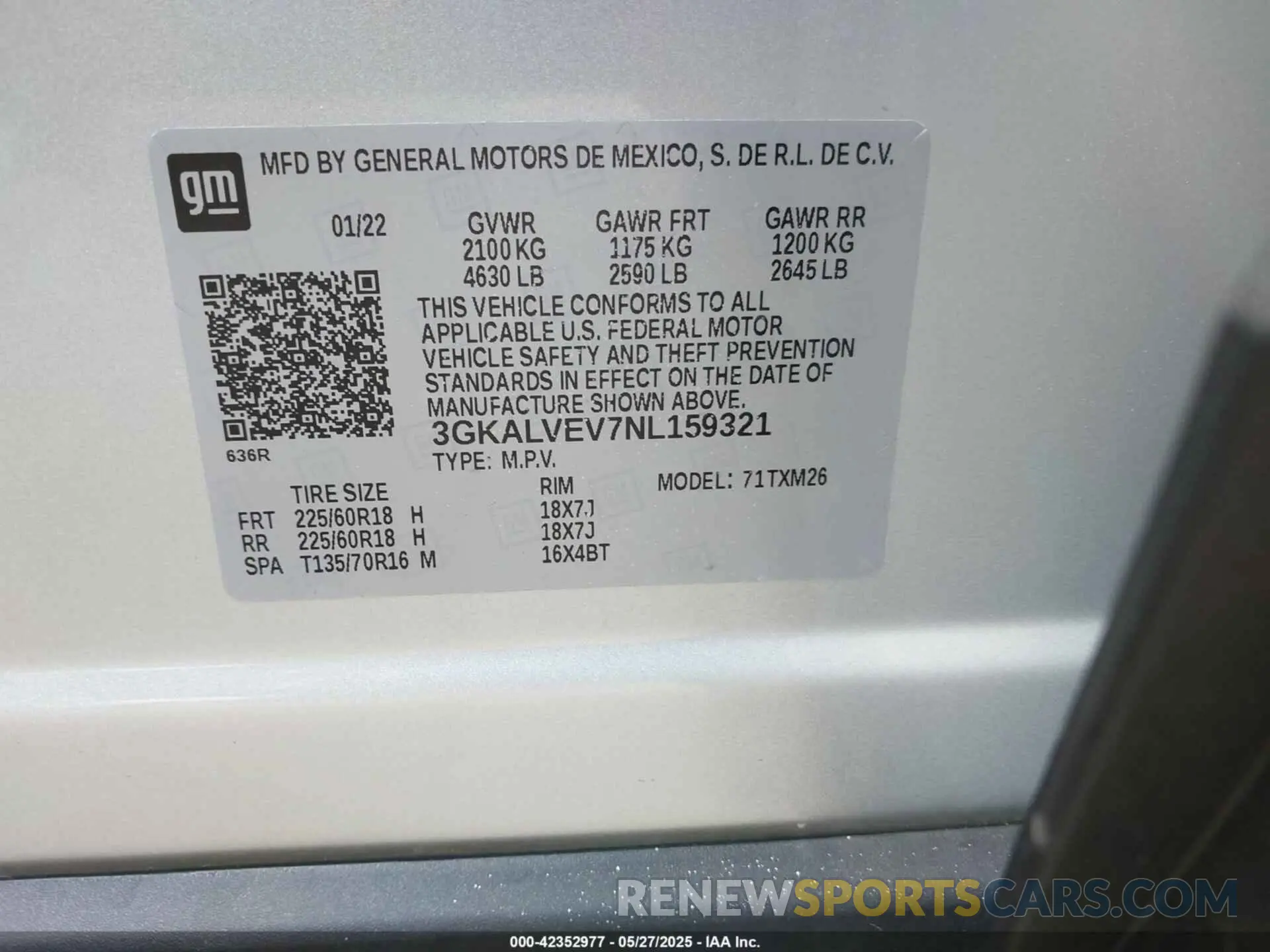 9 Photograph of a damaged car 3GKALVEV7NL159321 GMC TERRAIN 2022