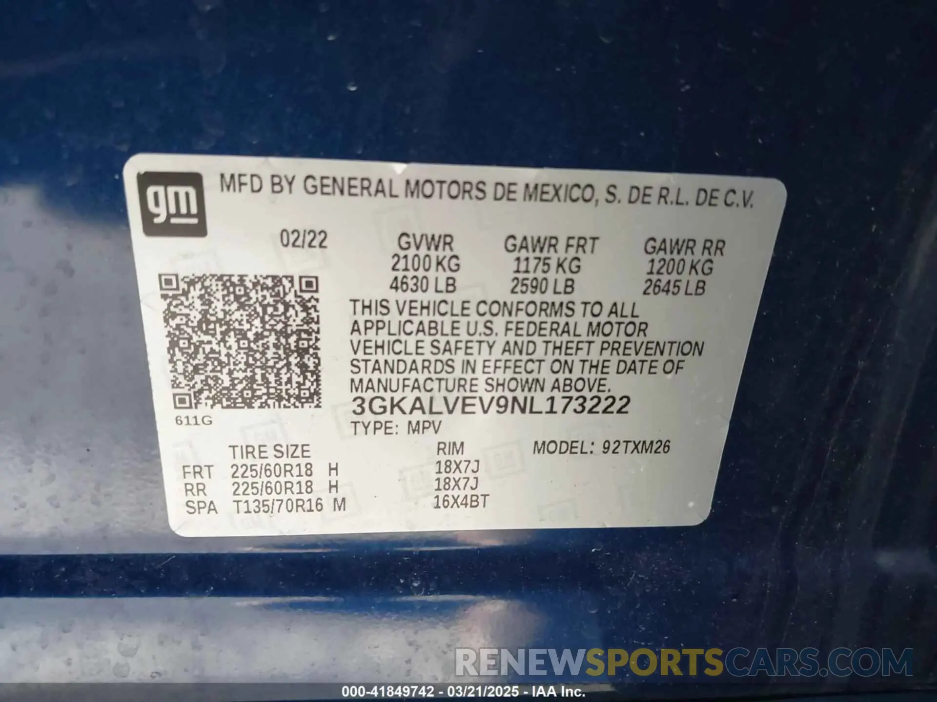 9 Photograph of a damaged car 3GKALVEV9NL173222 GMC TERRAIN 2022