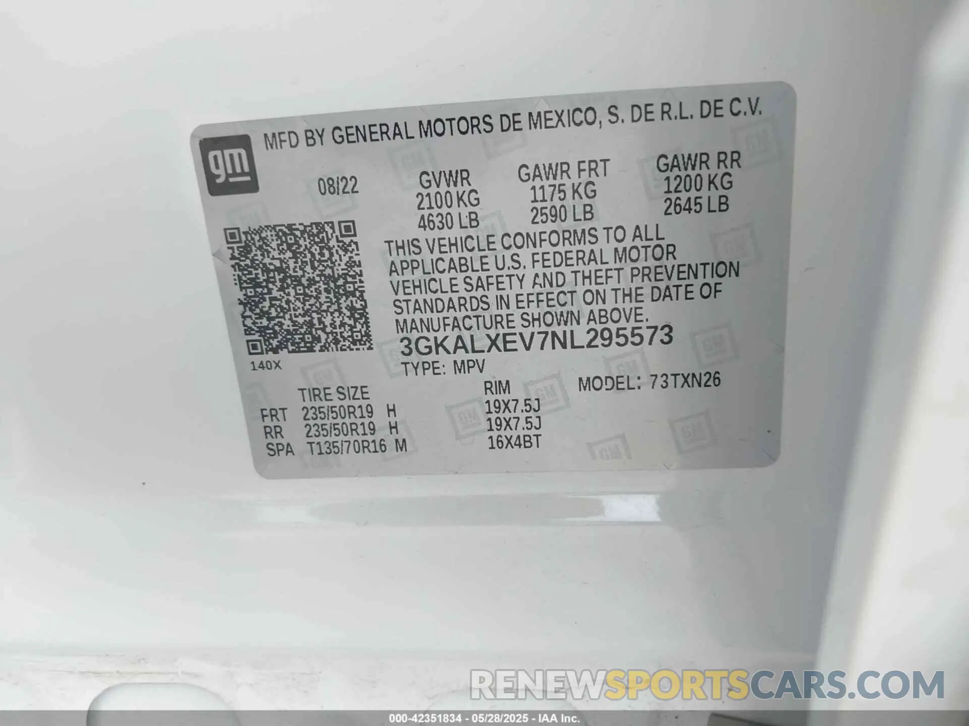 9 Photograph of a damaged car 3GKALXEV7NL295573 GMC TERRAIN 2022