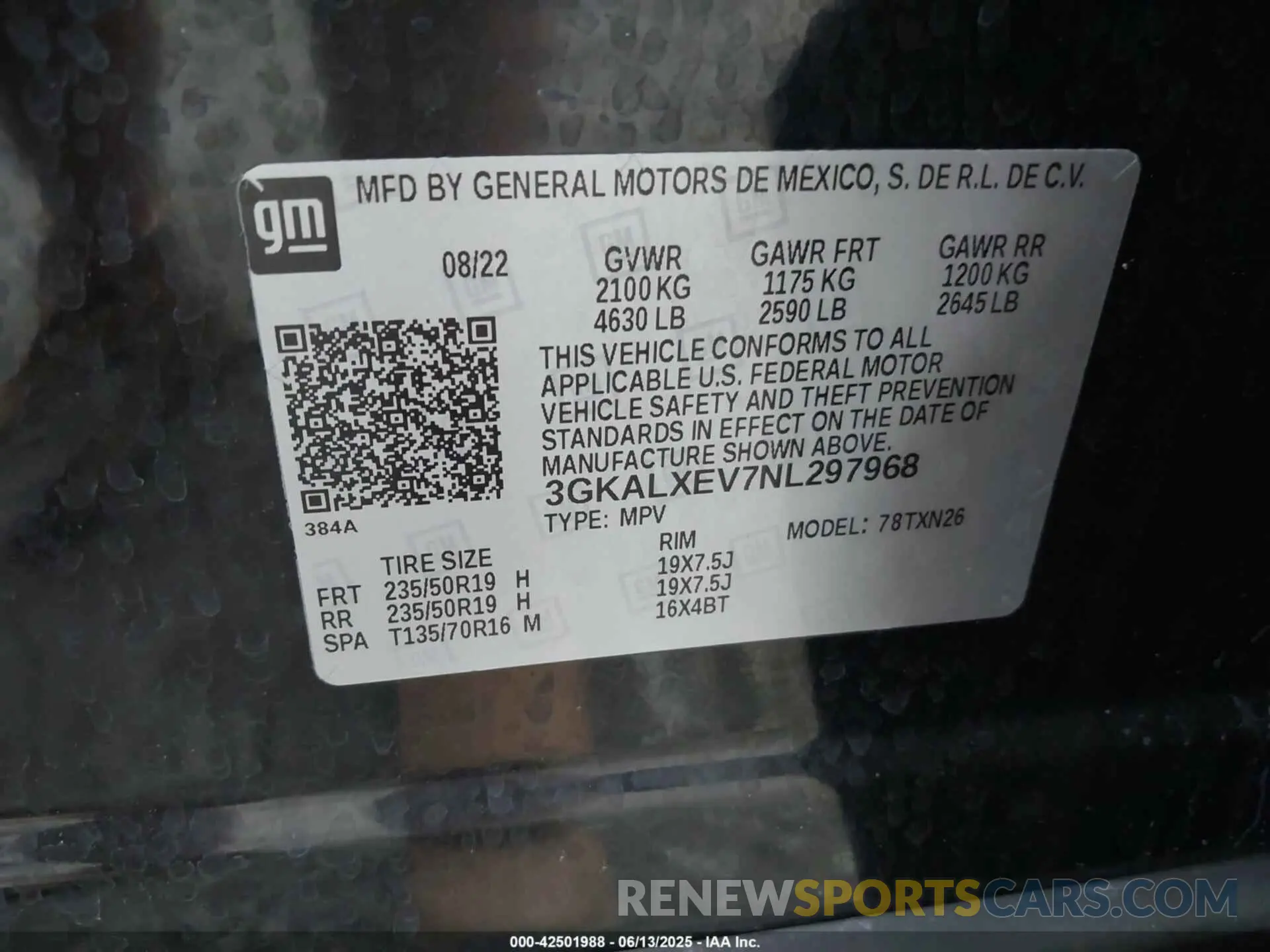 9 Photograph of a damaged car 3GKALXEV7NL297968 GMC TERRAIN 2022