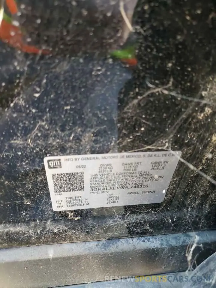 13 Photograph of a damaged car 3GKALXEV9NL246326 GMC TERRAIN 2022