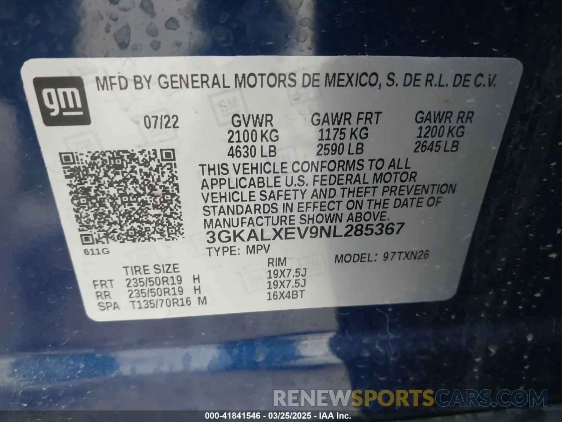 9 Photograph of a damaged car 3GKALXEV9NL285367 GMC TERRAIN 2022