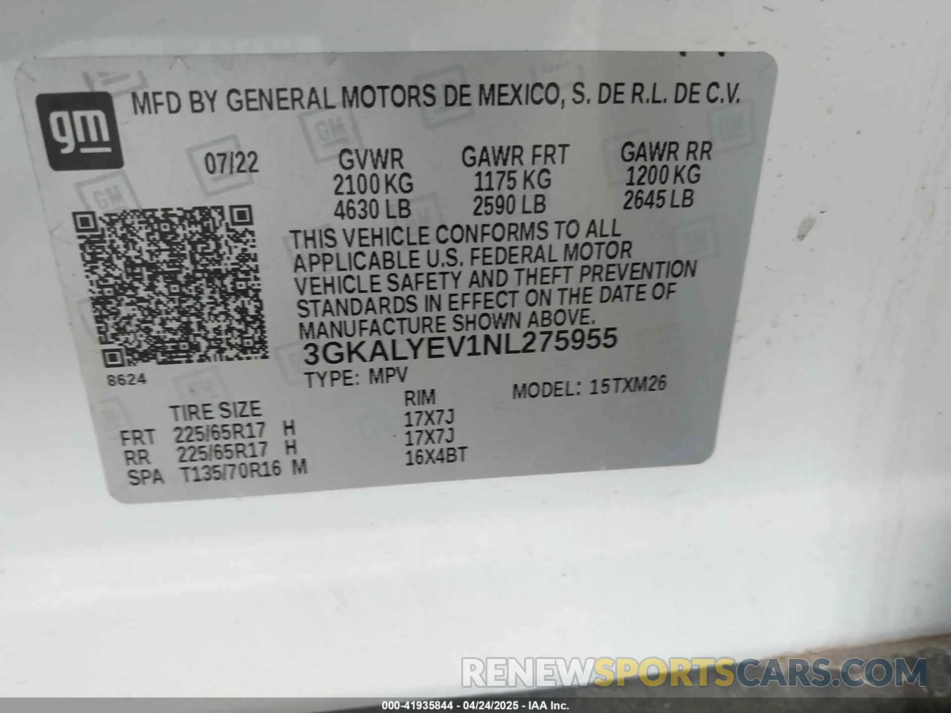 9 Photograph of a damaged car 3GKALYEV1NL275955 GMC TERRAIN 2022