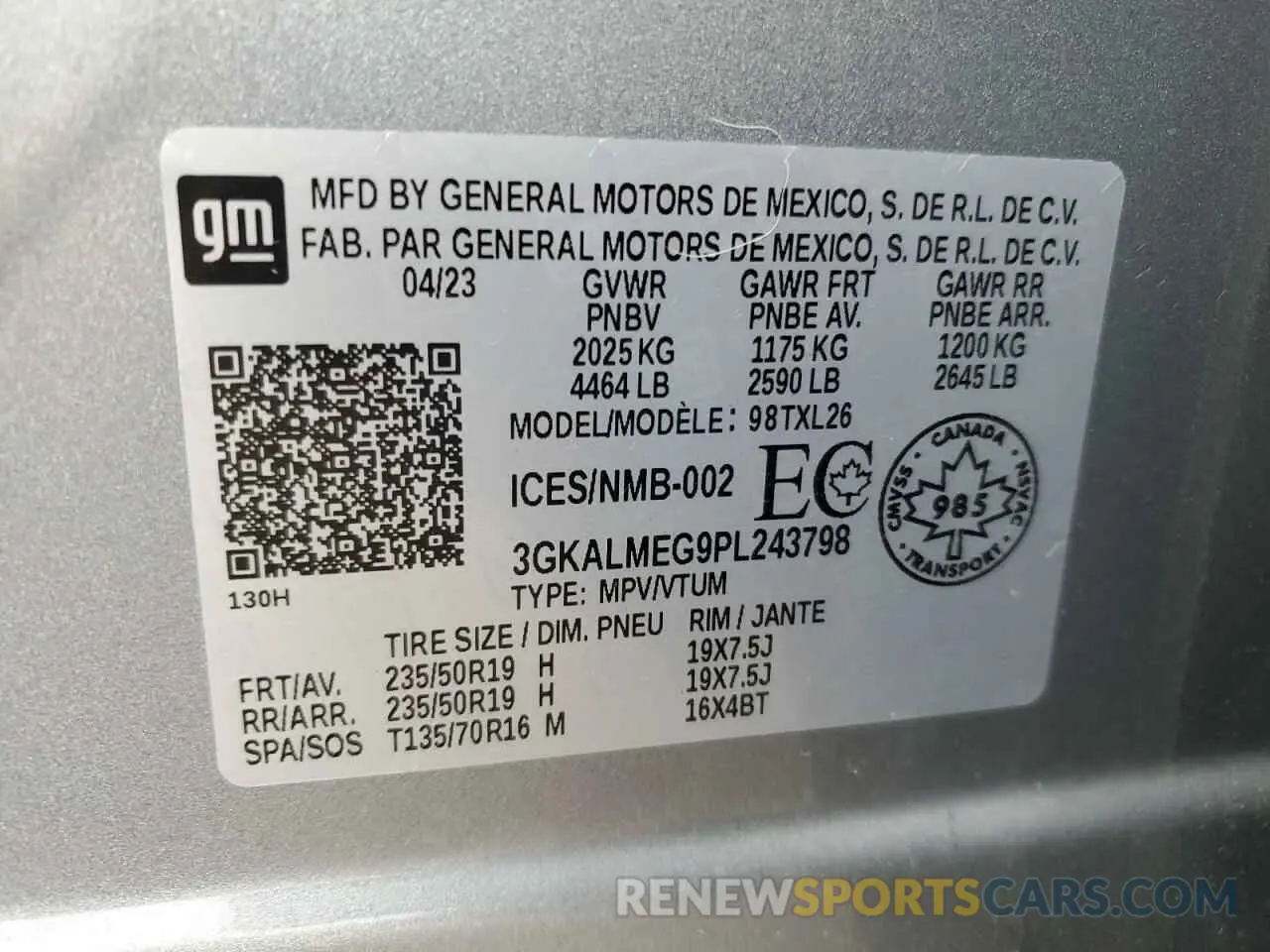 14 Photograph of a damaged car 3GKALMEG9PL243798 GMC TERRAIN 2023