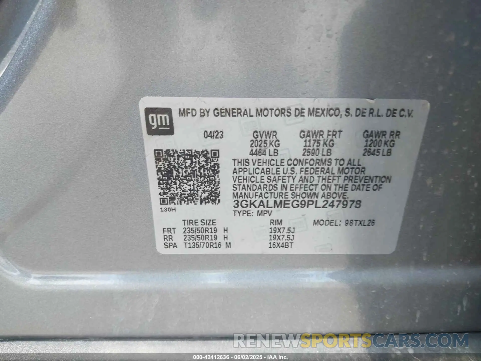 9 Photograph of a damaged car 3GKALMEG9PL247978 GMC TERRAIN 2023