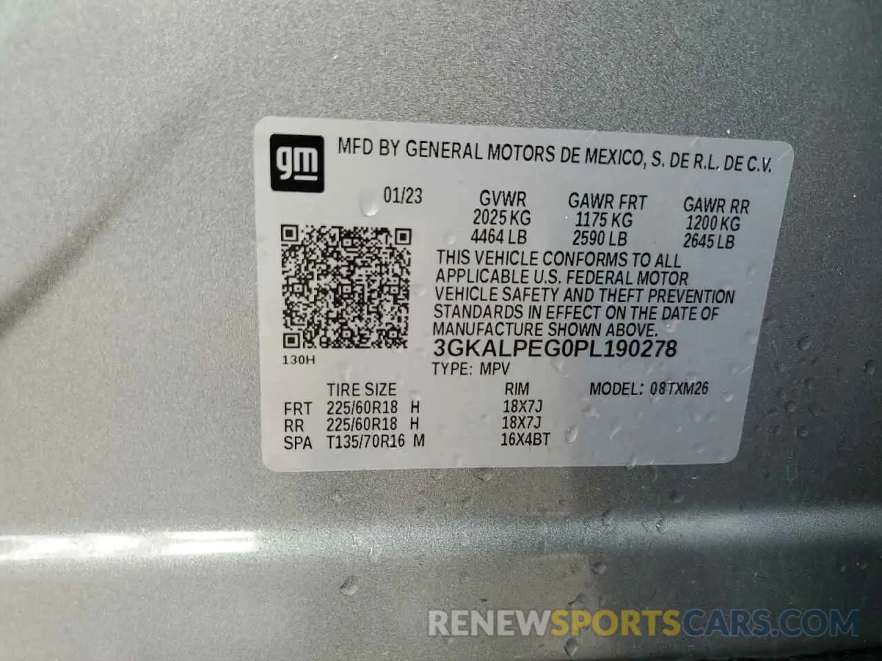 13 Photograph of a damaged car 3GKALPEG0PL190278 GMC TERRAIN 2023