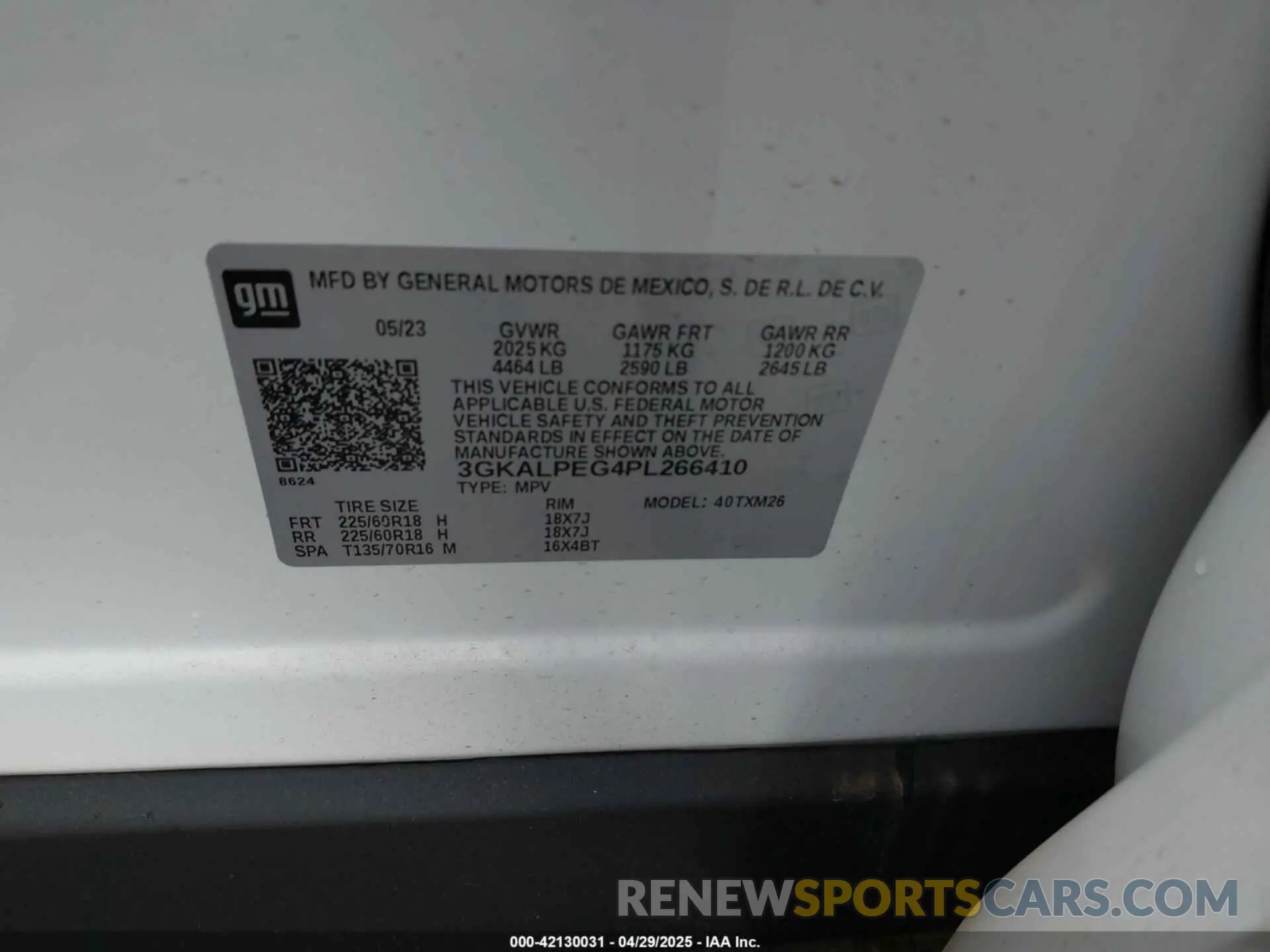9 Photograph of a damaged car 3GKALPEG4PL266410 GMC TERRAIN 2023