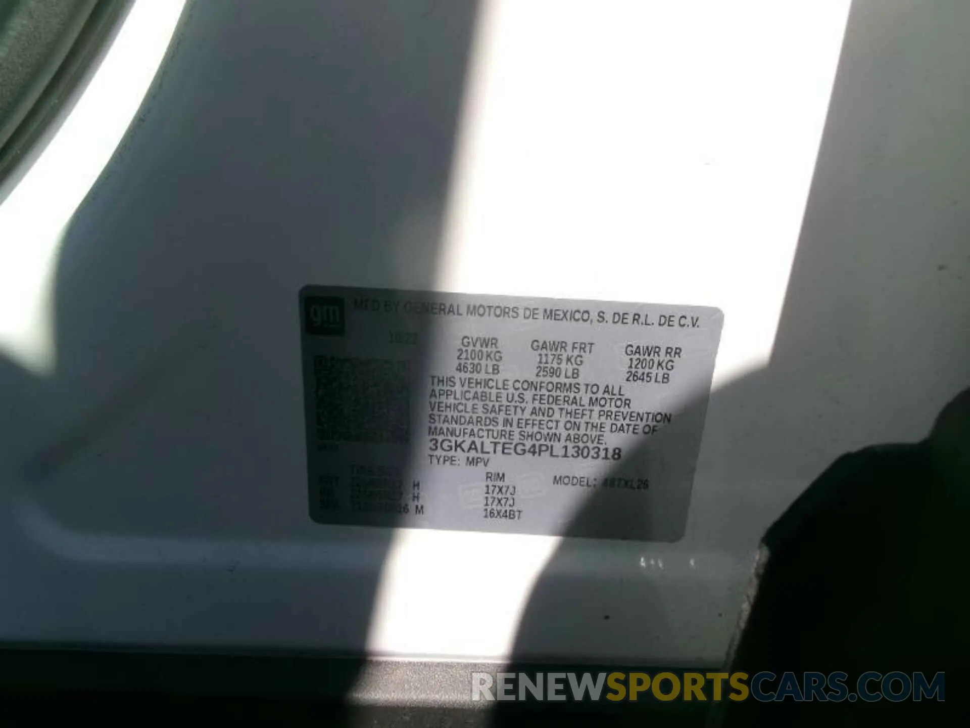 1 Photograph of a damaged car 3GKALTEG4PL130318 GMC TERRAIN 2023