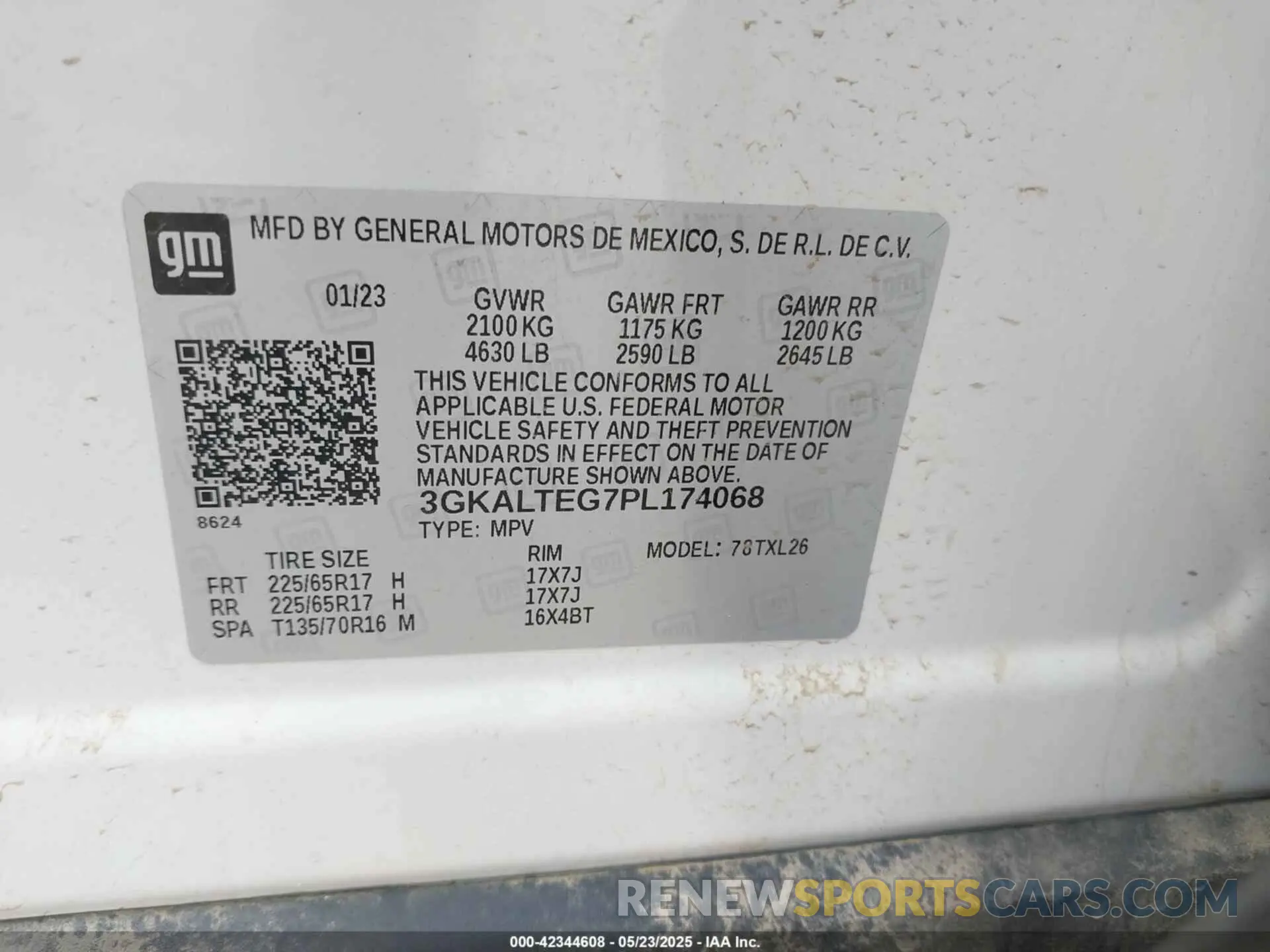 9 Photograph of a damaged car 3GKALTEG7PL174068 GMC TERRAIN 2023