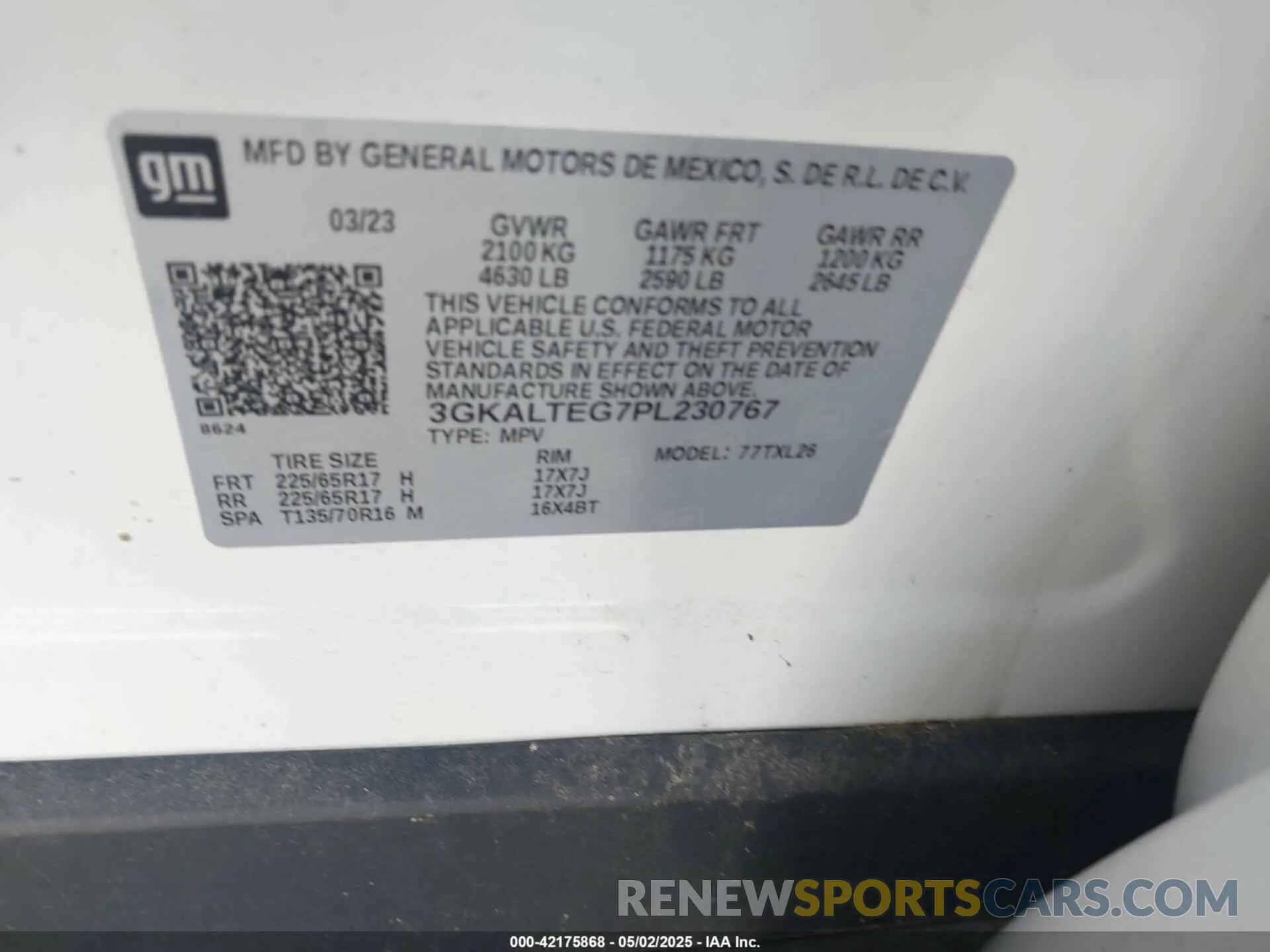 9 Photograph of a damaged car 3GKALTEG7PL230767 GMC TERRAIN 2023