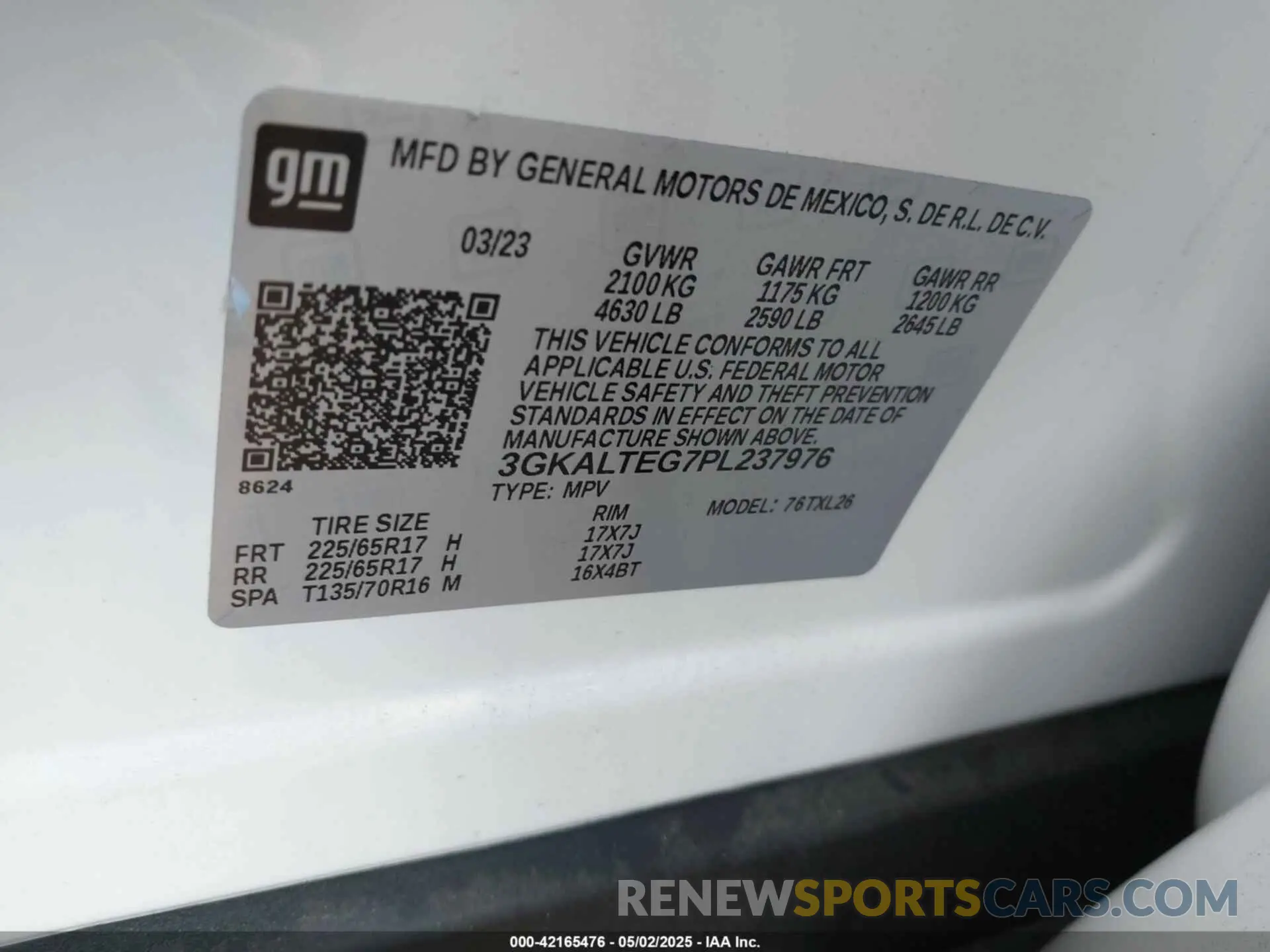 9 Photograph of a damaged car 3GKALTEG7PL237976 GMC TERRAIN 2023