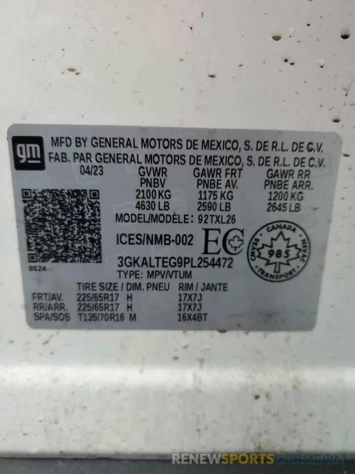 13 Photograph of a damaged car 3GKALTEG9PL254472 GMC TERRAIN 2023