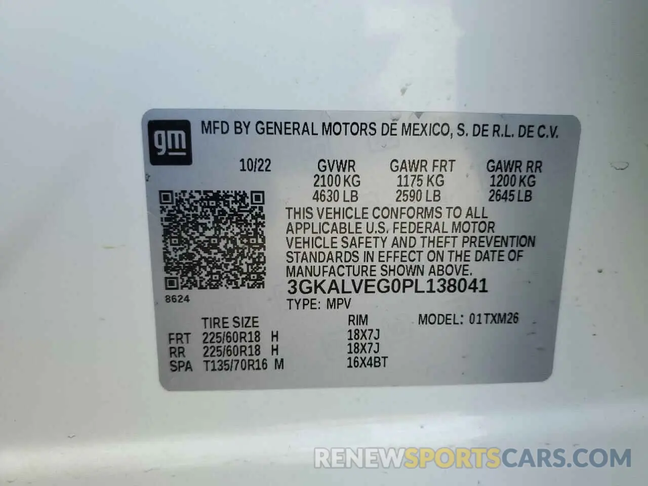 15 Photograph of a damaged car 3GKALVEG0PL138041 GMC TERRAIN 2023