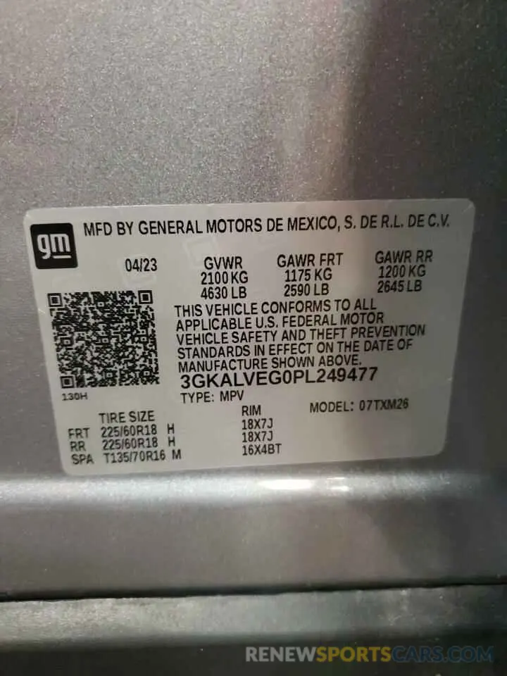 14 Photograph of a damaged car 3GKALVEG0PL249477 GMC TERRAIN 2023