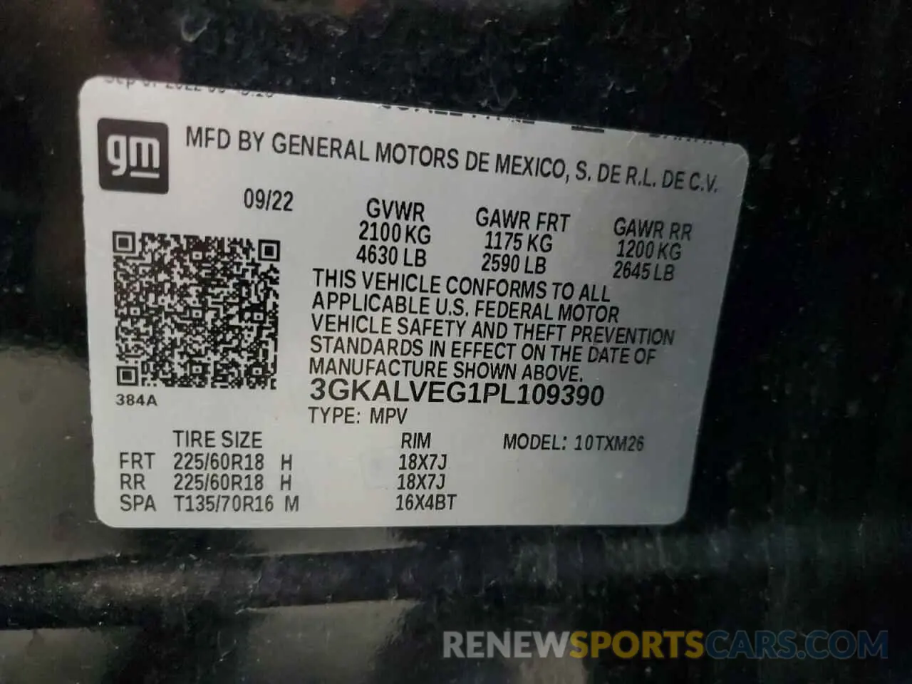 14 Photograph of a damaged car 3GKALVEG1PL109390 GMC TERRAIN 2023