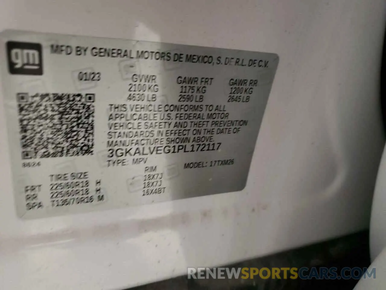 13 Photograph of a damaged car 3GKALVEG1PL172117 GMC TERRAIN 2023