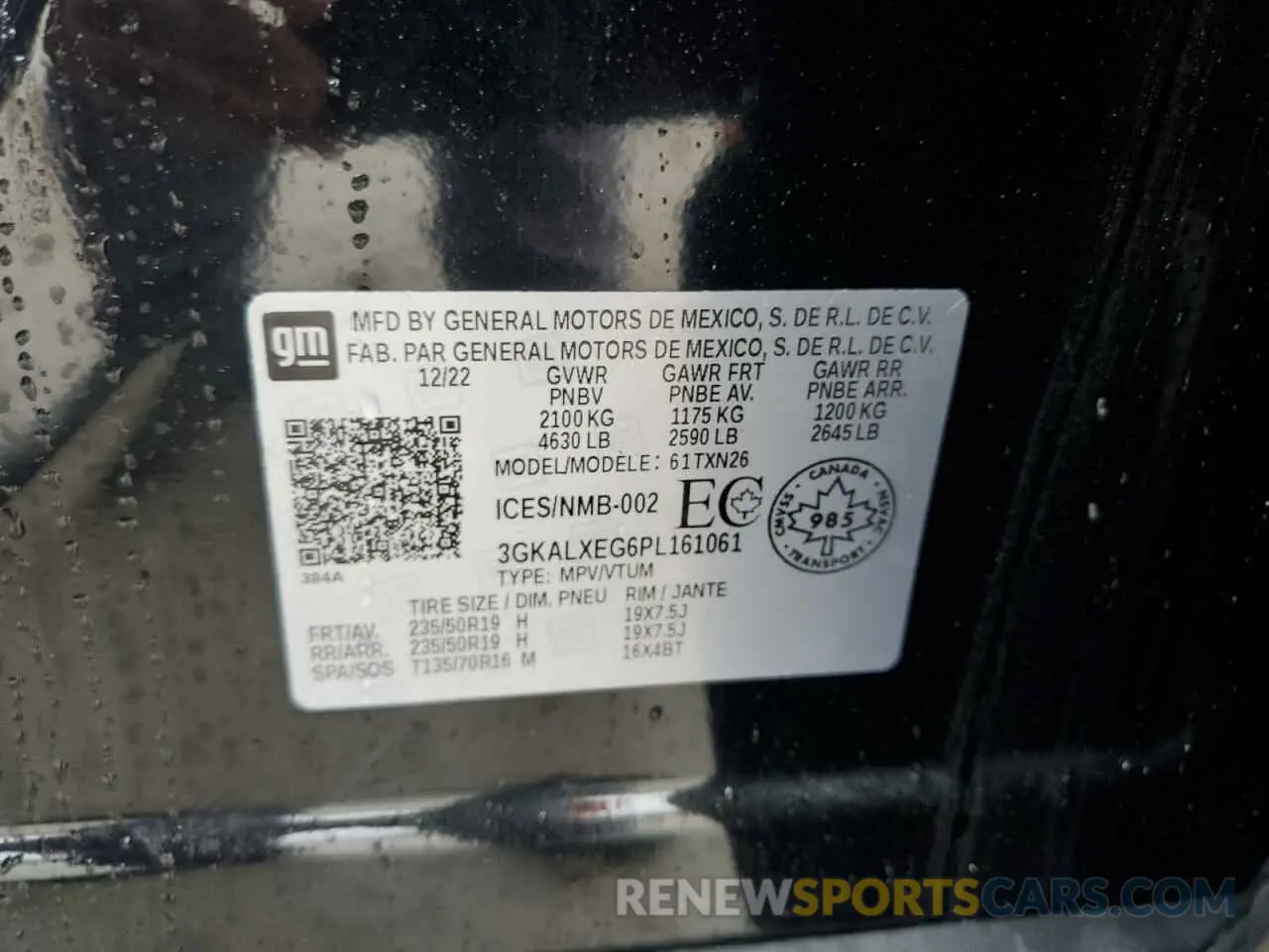 13 Photograph of a damaged car 3GKALXEG6PL161061 GMC TERRAIN 2023