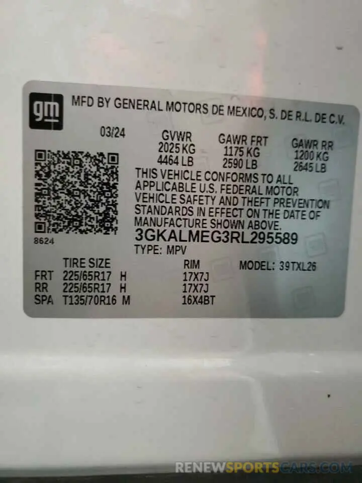13 Photograph of a damaged car 3GKALMEG3RL295589 GMC TERRAIN 2024