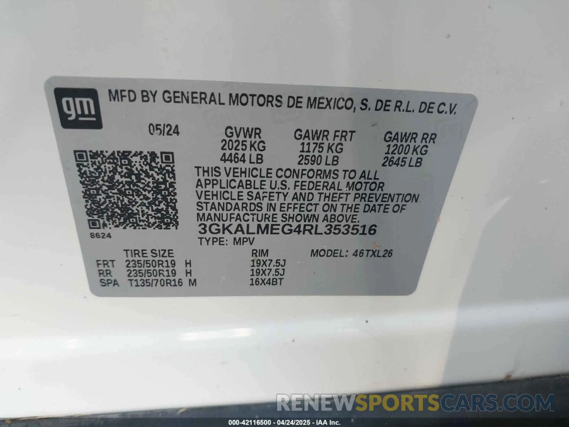 9 Photograph of a damaged car 3GKALMEG4RL353516 GMC TERRAIN 2024