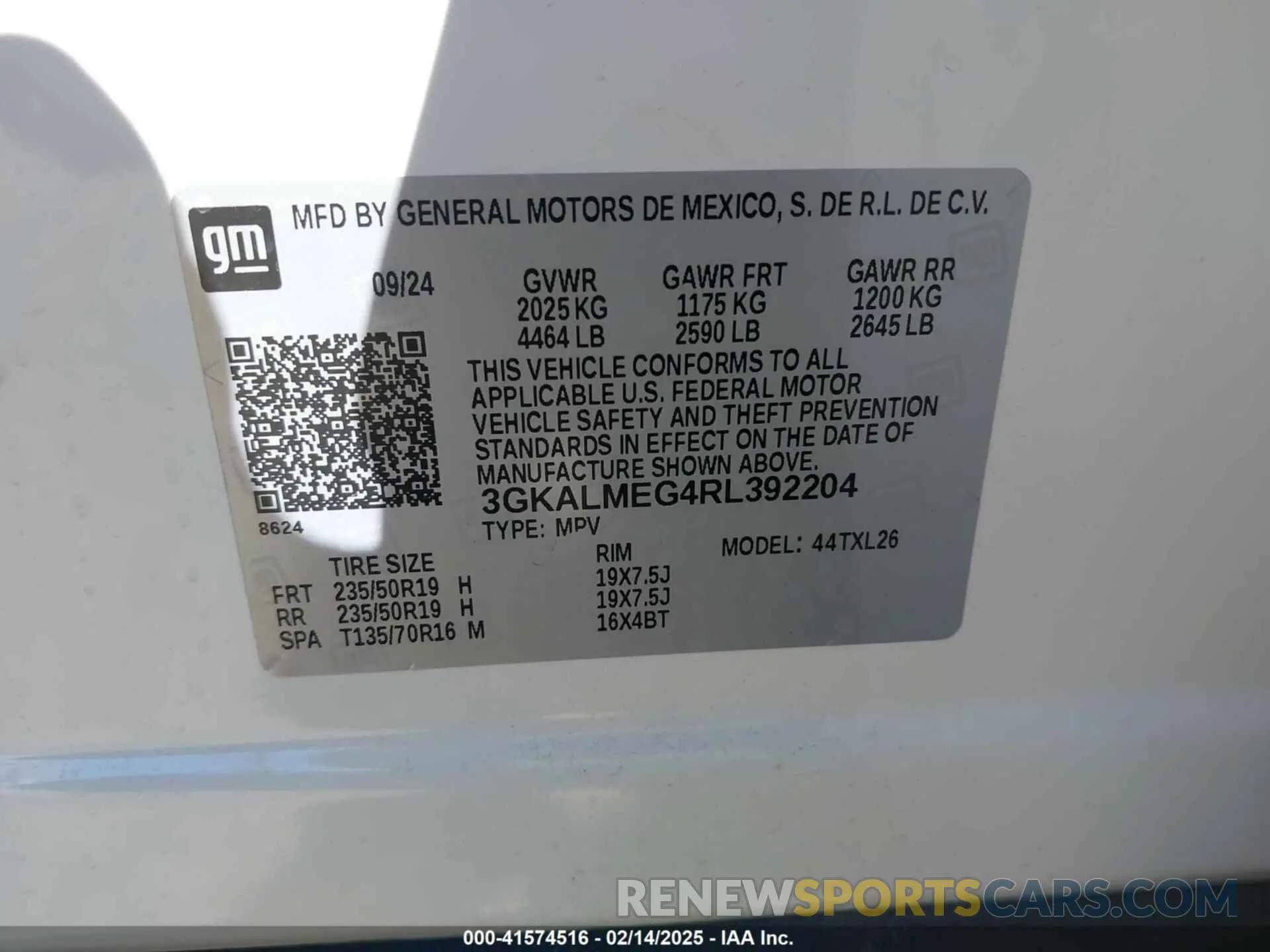 9 Photograph of a damaged car 3GKALMEG4RL392204 GMC TERRAIN 2024