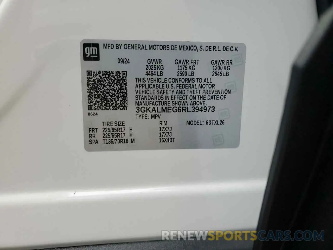 13 Photograph of a damaged car 3GKALMEG6RL394973 GMC TERRAIN 2024