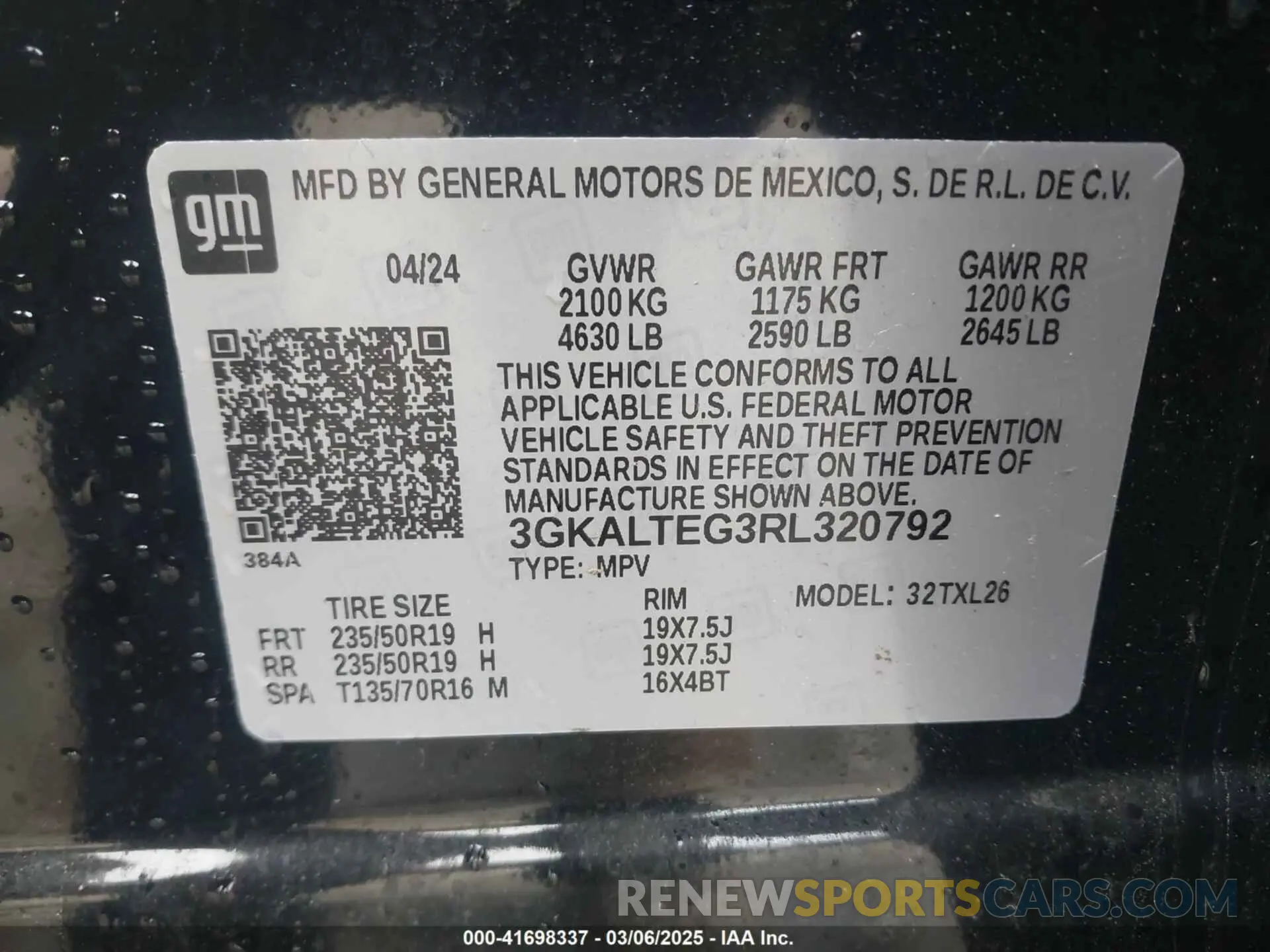 9 Photograph of a damaged car 3GKALTEG3RL320792 GMC TERRAIN 2024